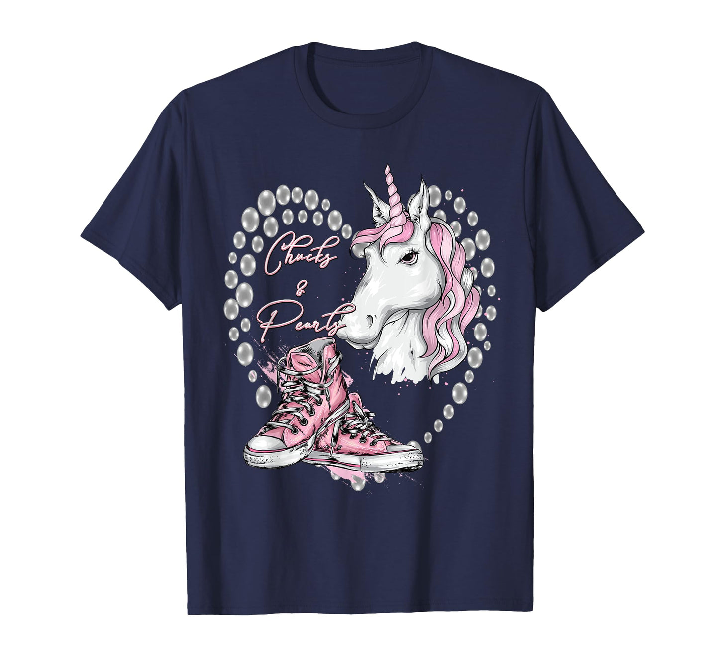 Chucks & Pearls Kamala Harris Inspired Girls Womens Unicorn T-Shirt
