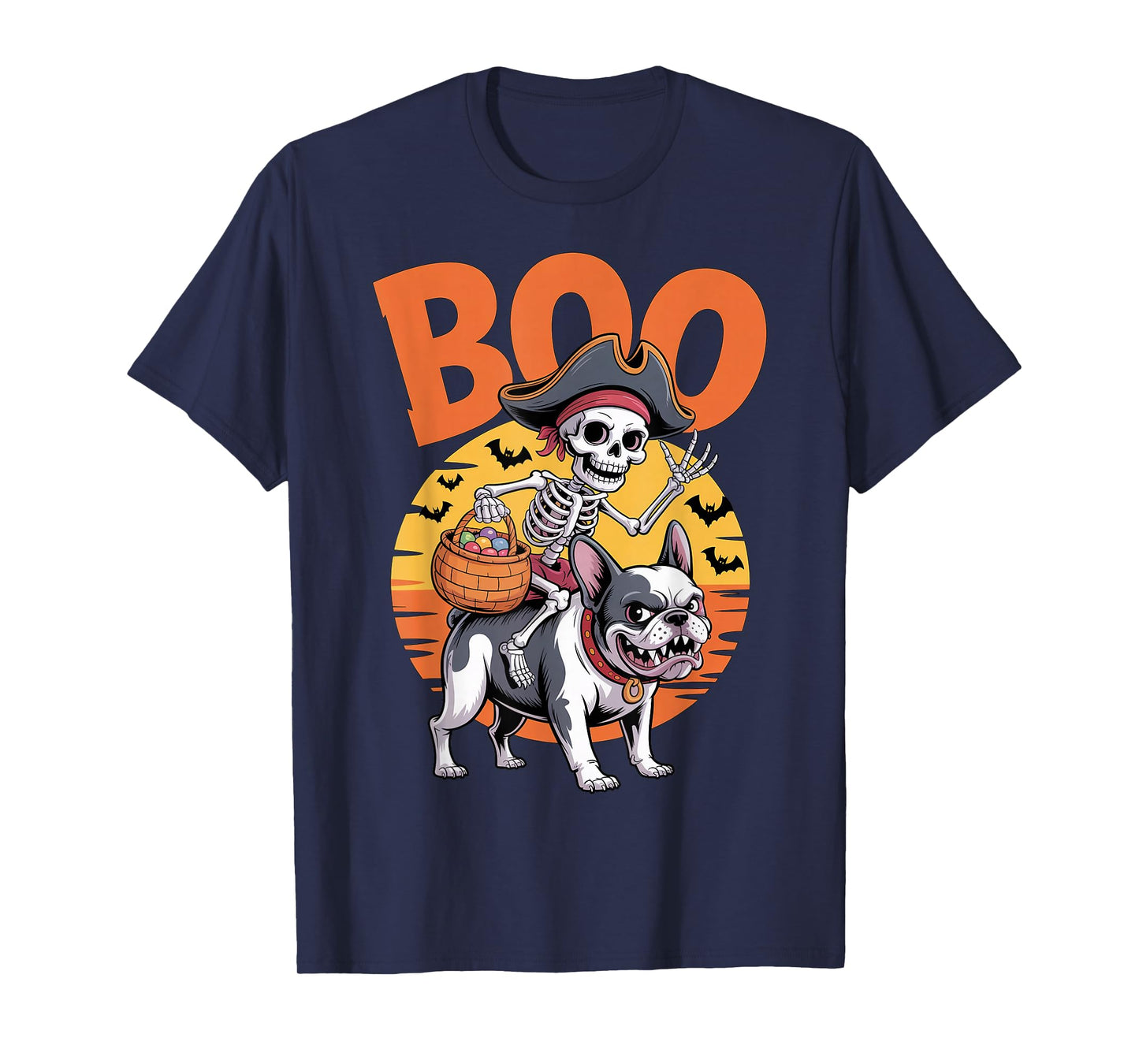 Spooky Frenchie Costume on Boo French Bulldog Halloween T-Shirt