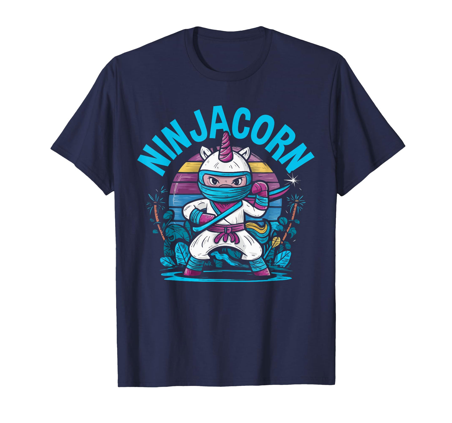 Ninjacorn Unicorn Lover Shuriken Kunai Shinobi Ninja T-Shirt