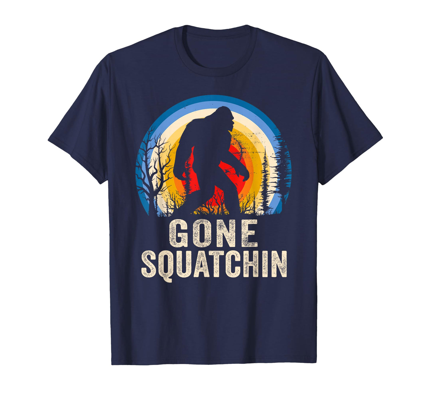 Gone Squatchin to Find Bigfoot Sasquatch Retro T-Shirt