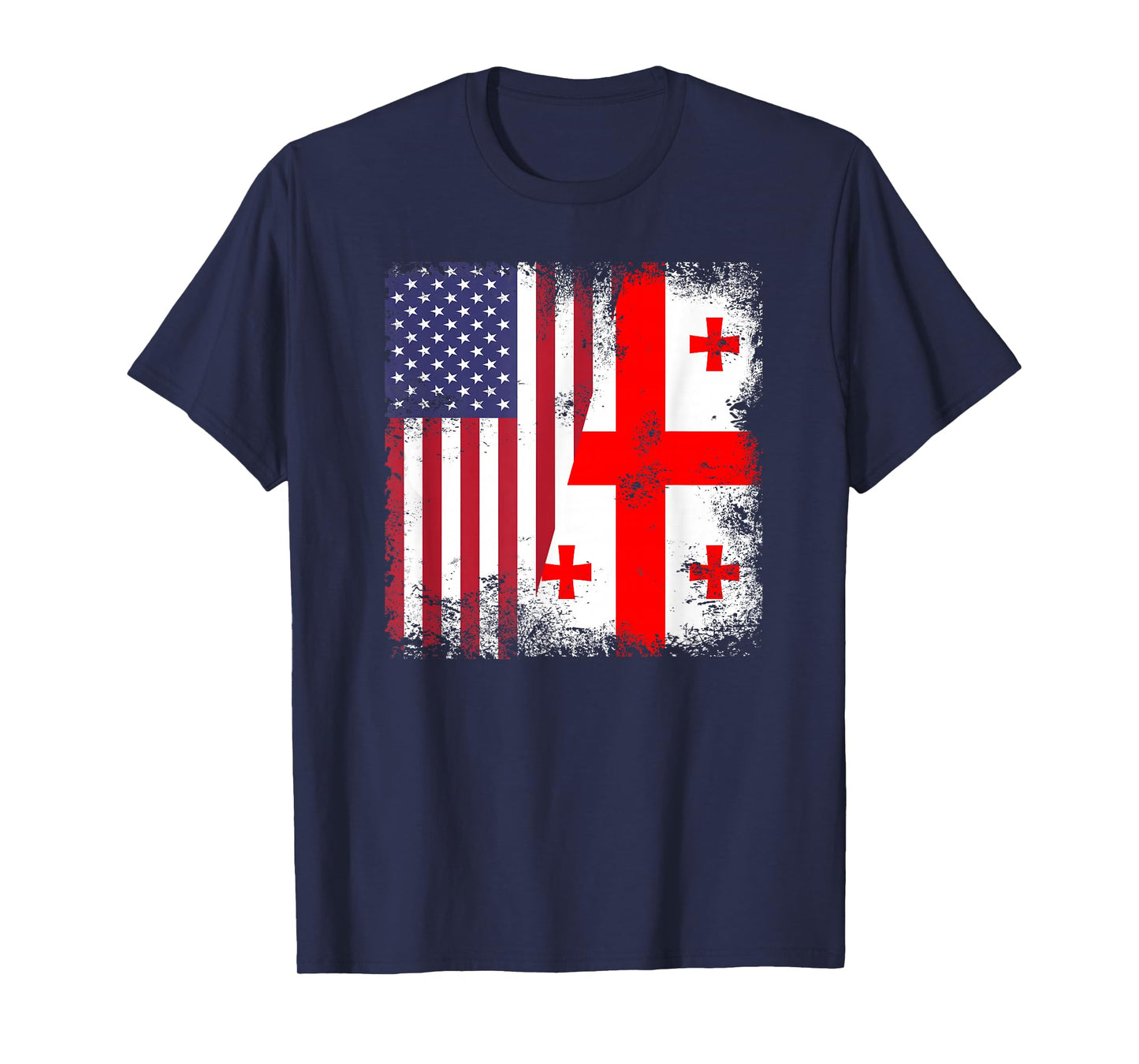 Half Georgian Flag T-Shirt | Vintage Georgia USA Gift T-Shirt