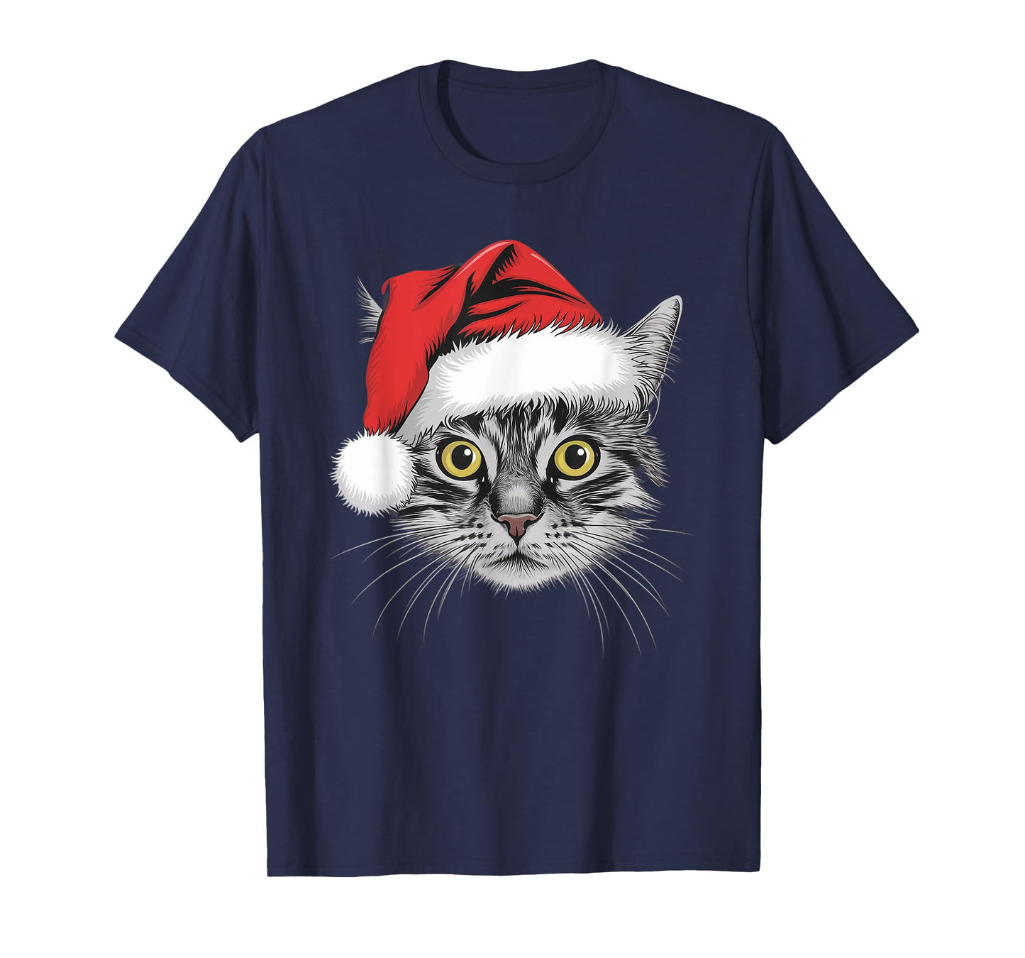 Joyful Cat Santa on Cat Christmas Men Women Kids T-Shirt