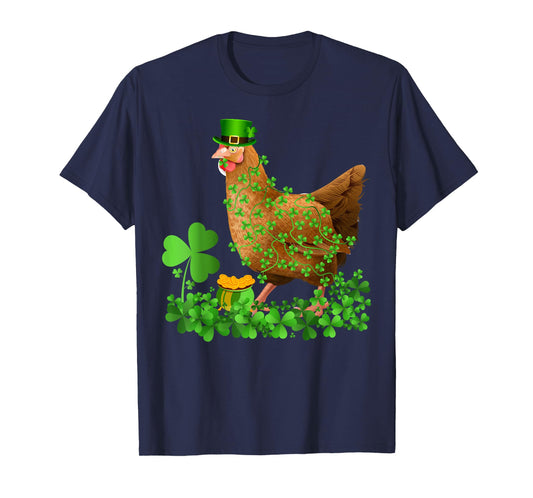 Irish Shamrock Leaf Leprechaun Hat Chicken St. Patrick's Day T-Shirt