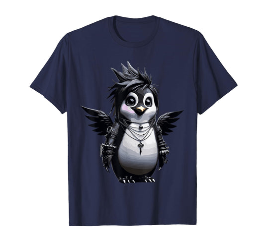 Cool Gothic Aesthetic Penguin Lover Grunge Goth Penguin T-Shirt