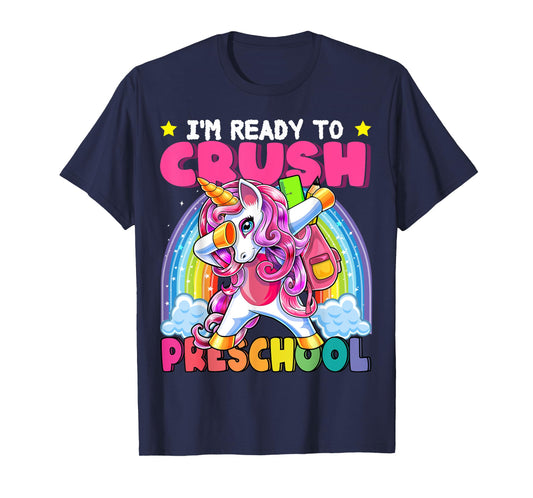 Crush Preschool Dabbing Unicorn Back to School Girls Gift T-Shirt