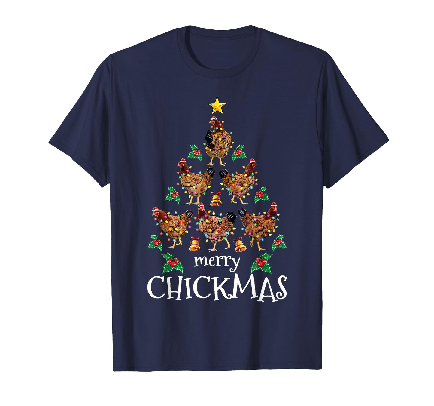 Christmas Chicken Tree Xmas Funny Merry Chickmas T-Shirt