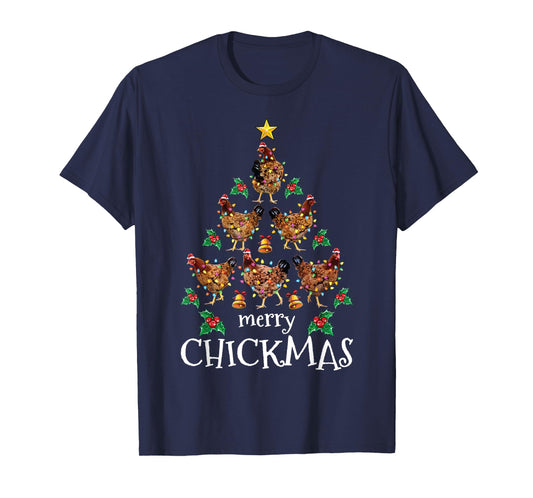 Christmas Chicken Tree Xmas Funny Merry Chickmas T-Shirt