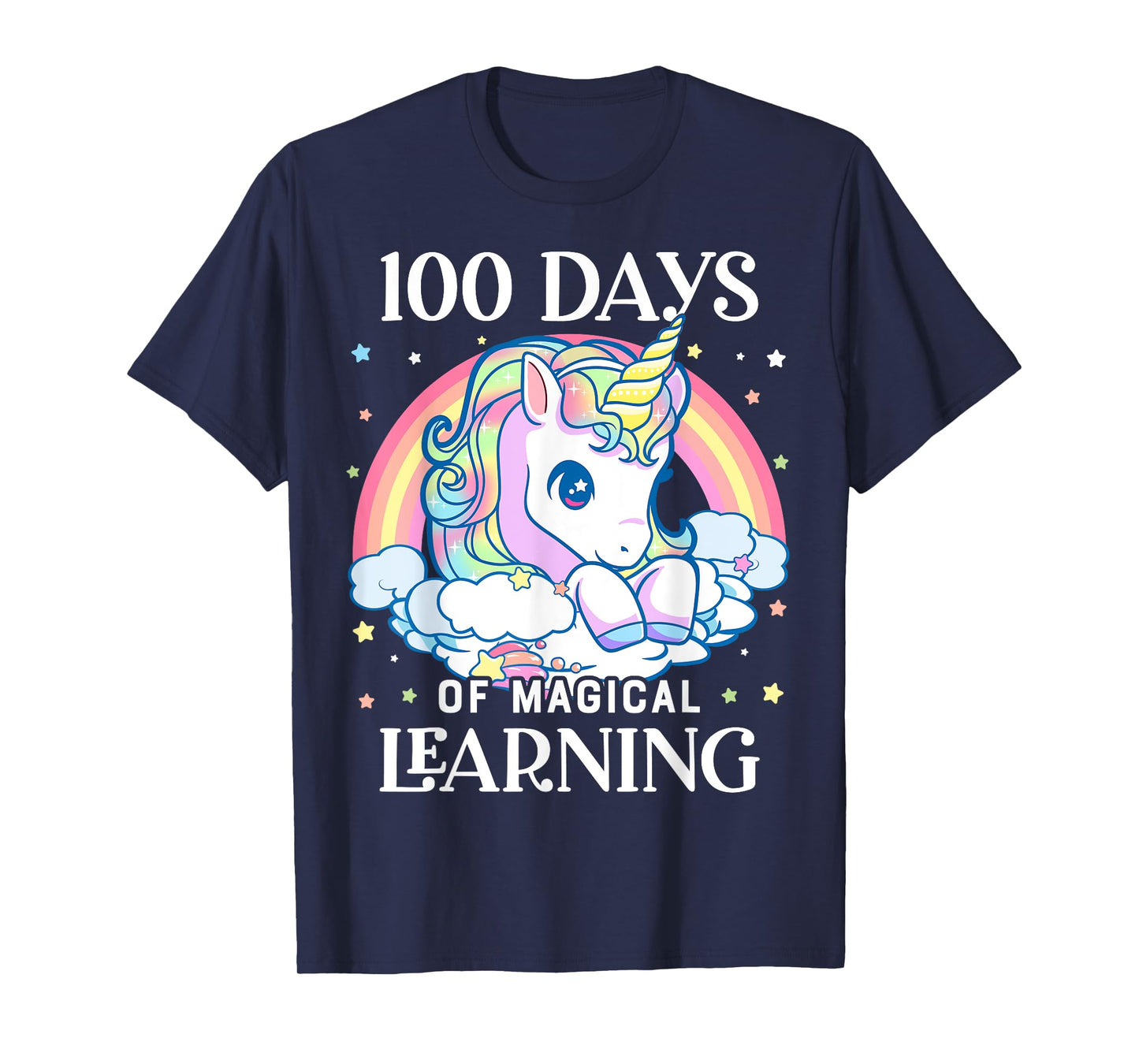 100 Days of School Unicorn Girls Teacher 100th Day of School T-Shirt