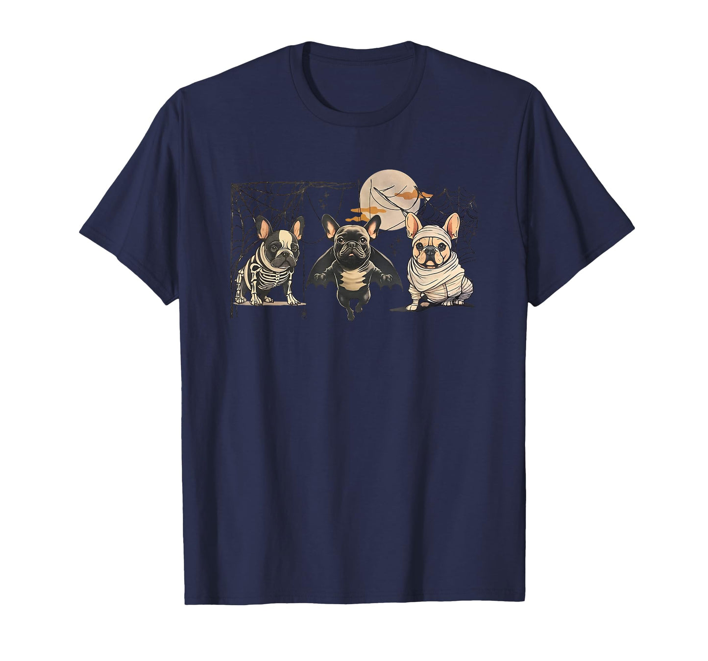 Frenchie Halloween Bleached French Bulldog Spooky T-Shirt