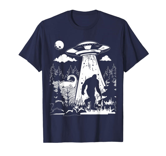 Vintage Alien with Bigfoot & Loch Ness Monster Cryptozoology T-Shirt