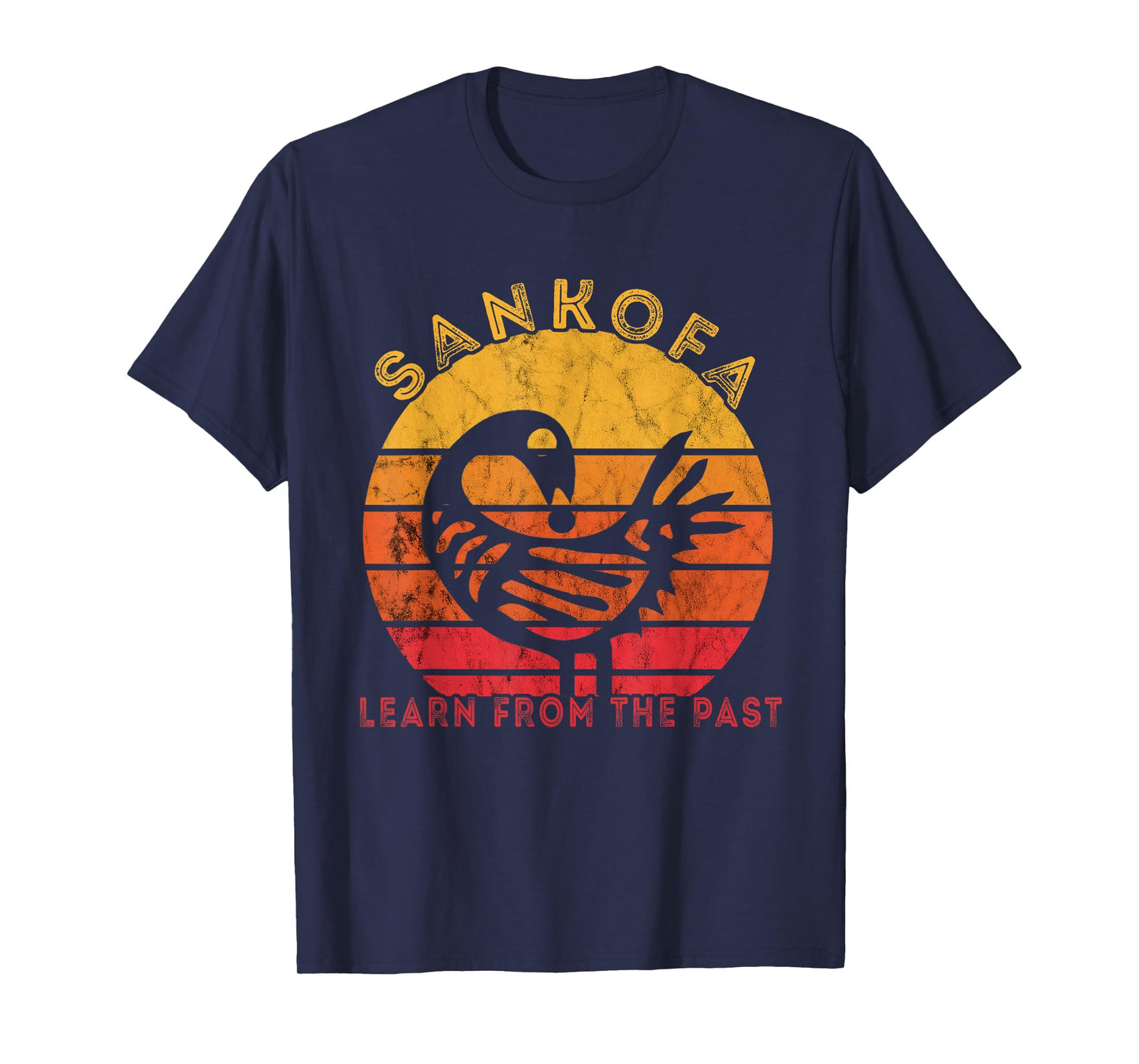 Sankofa Retro Vintage Learn From The Past African Bird T-Shirt