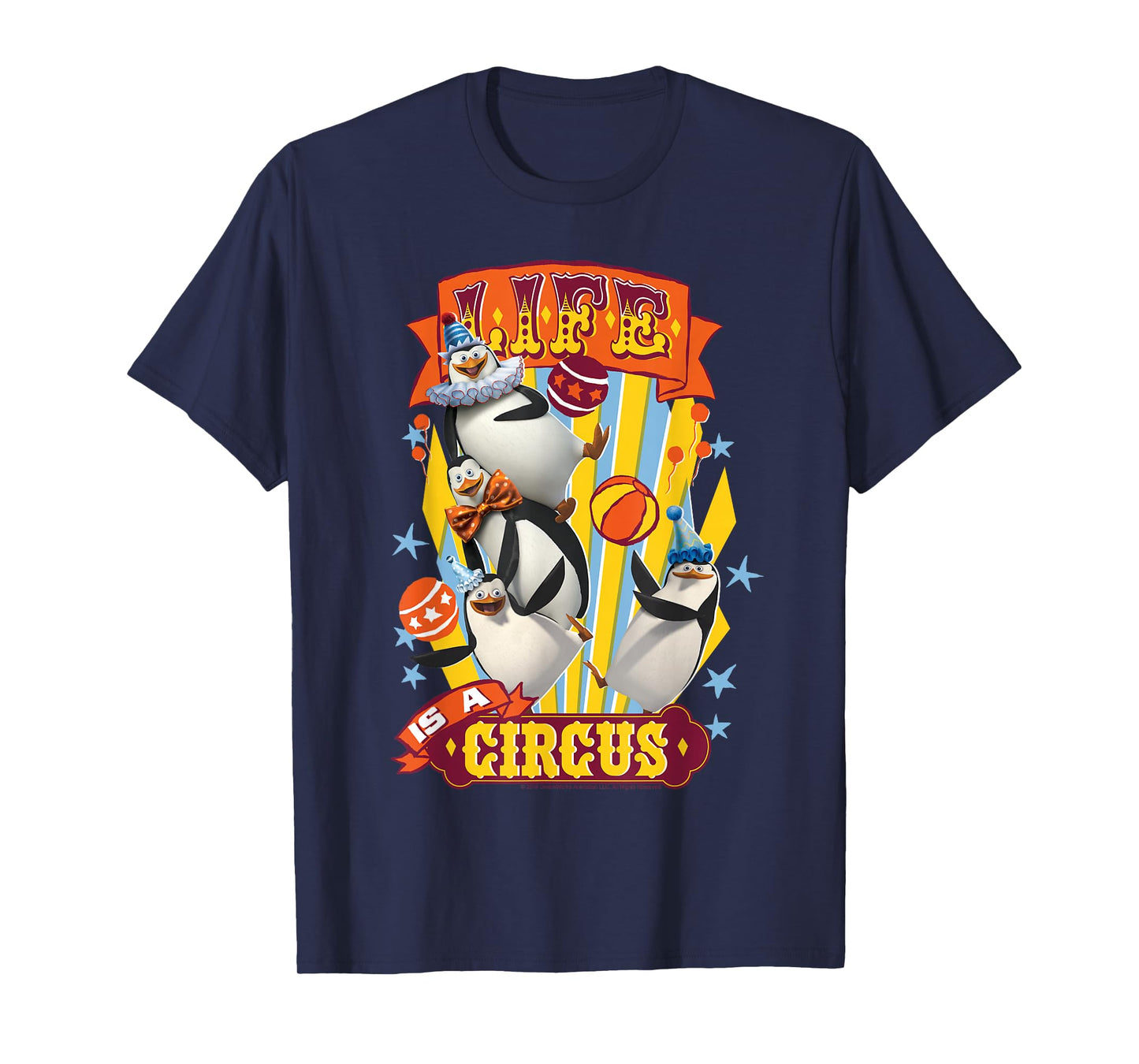 Madagascar Penguin's Life Is a Circus Tex Poster T-Shirt