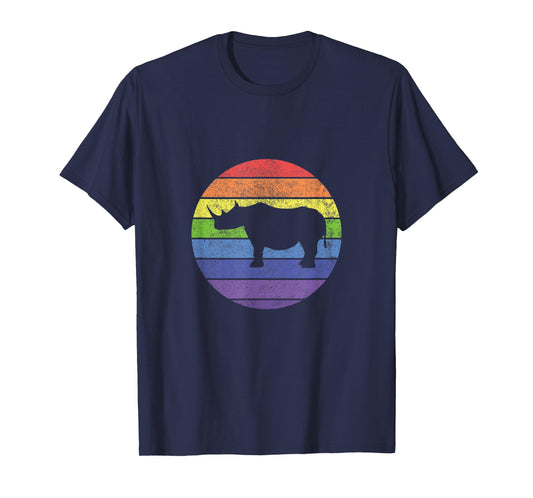 Retro Vintage Butch Unicorn Rhino LGBT Lesbian T-Shirt