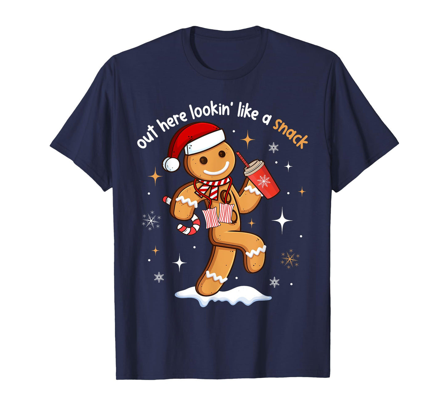 Out Here Looking Like A Snack Funny BouJee Xmas Gingerbread T-Shirt