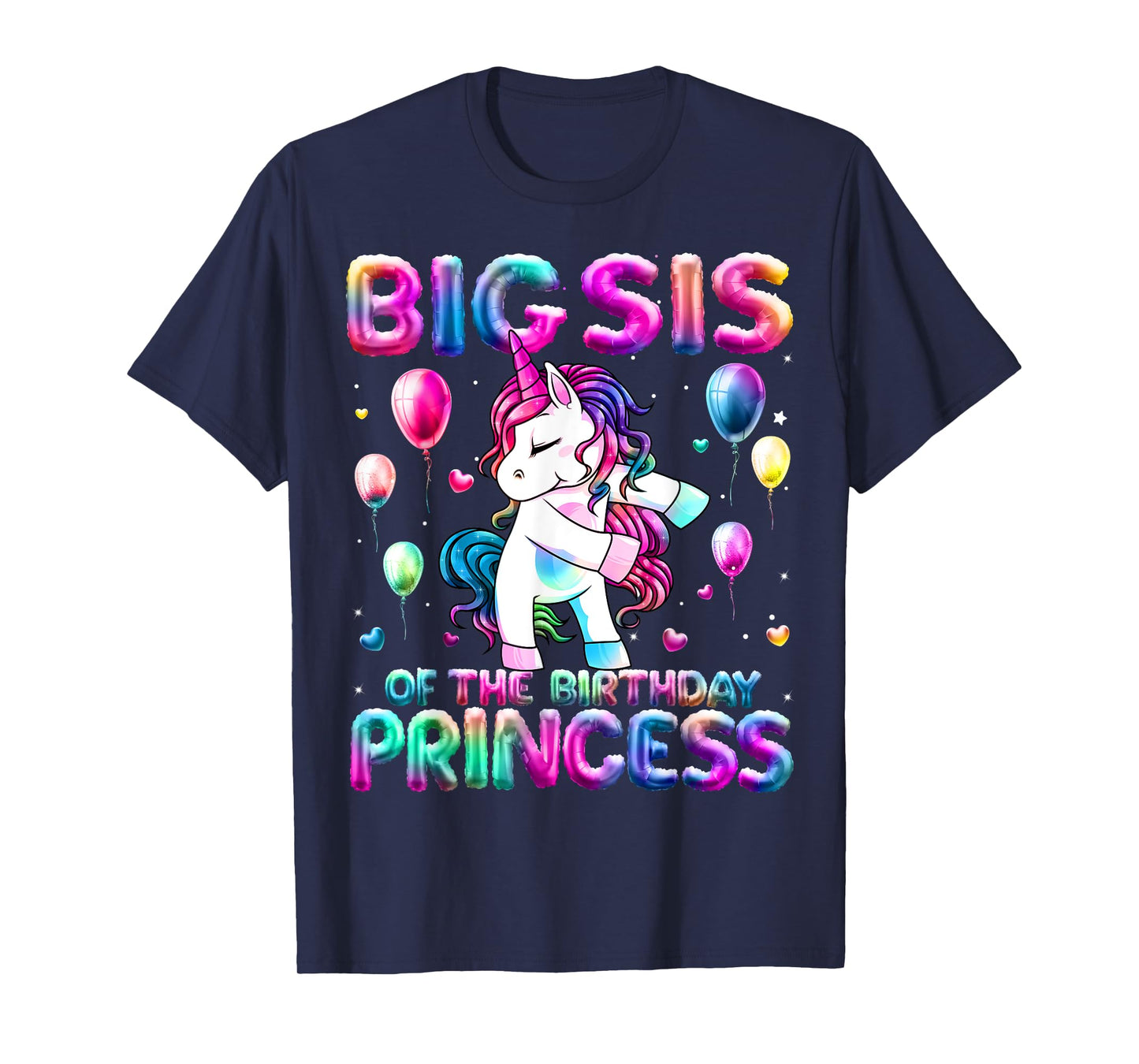 Sister of the Birthday Princess Girl Flossing Unicorn Sister T-Shirt