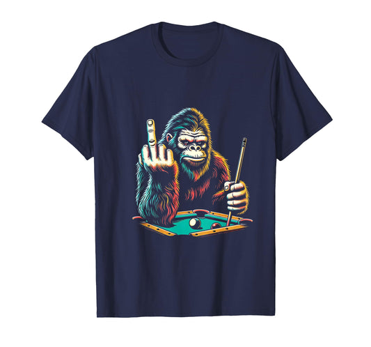 Funny Billiards Pool Player Retro Bigfoot Sasquatch T-Shirt