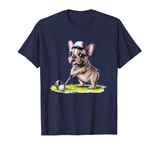 French Bulldog Playing Golf Men Women Kids T-Shirt