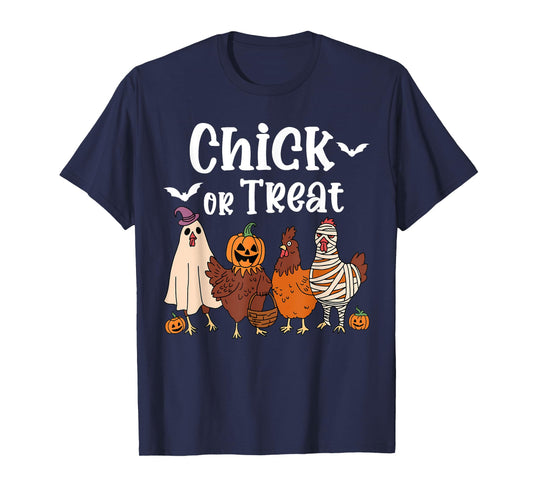 Chick Or Treat Funny Spooky Chicken Halloween Women Men T-Shirt