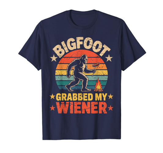 Bigfoot Grabbed My Wiener, Funny retro bigfoot T-Shirt
