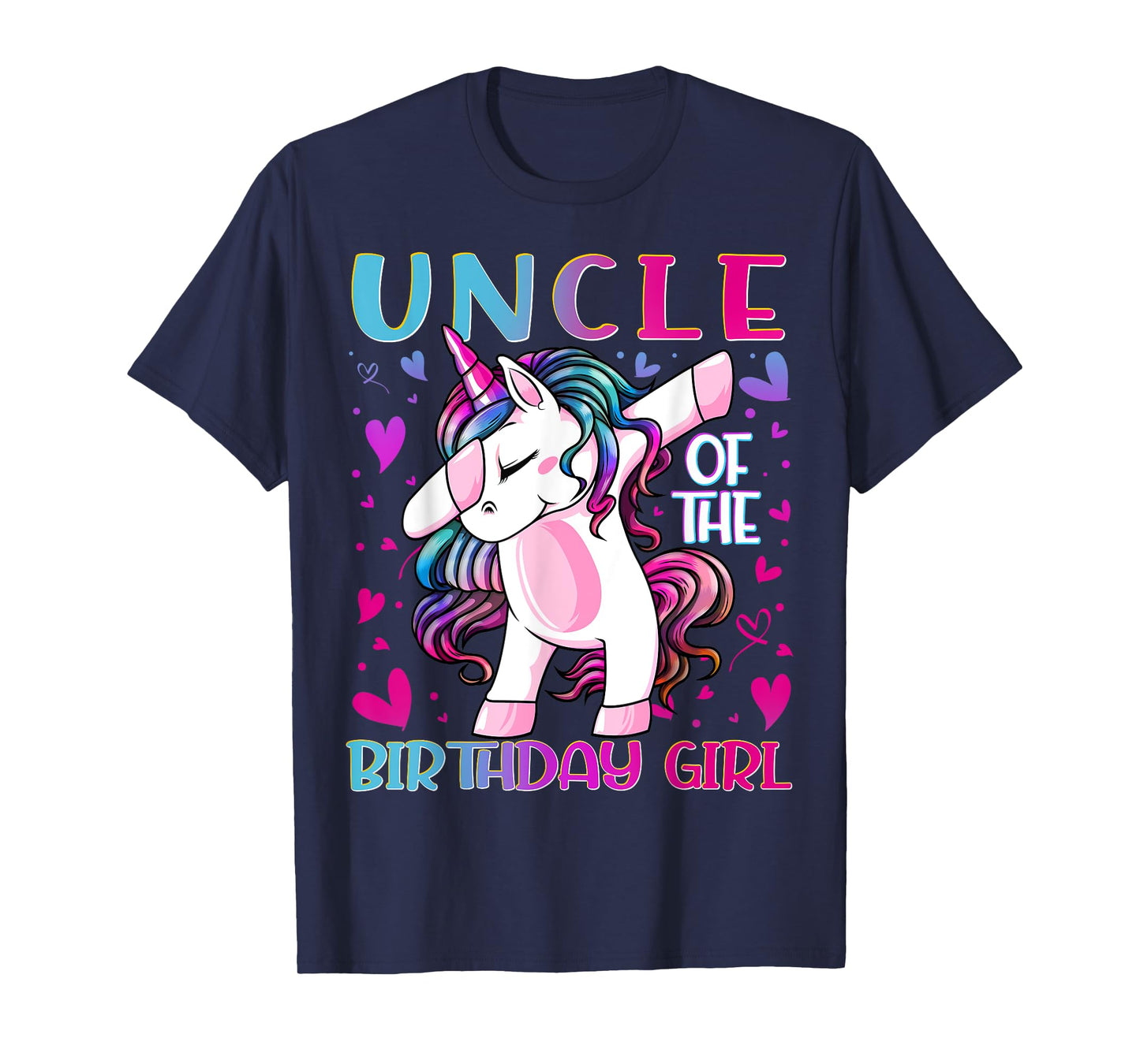 Uncle of the Birthday Girl Dabbing Unicorn Uncle Gifts T-Shirt