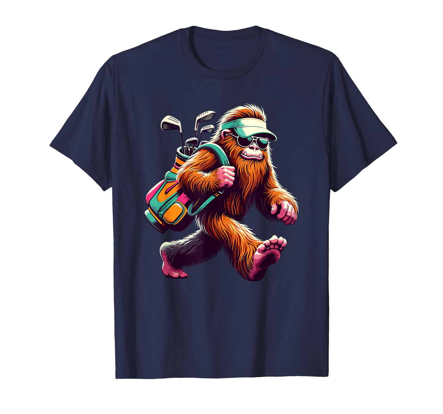 Funny Golf Novelty Men Women Kids Sasquatch Bigfoot Golfing T-Shirt
