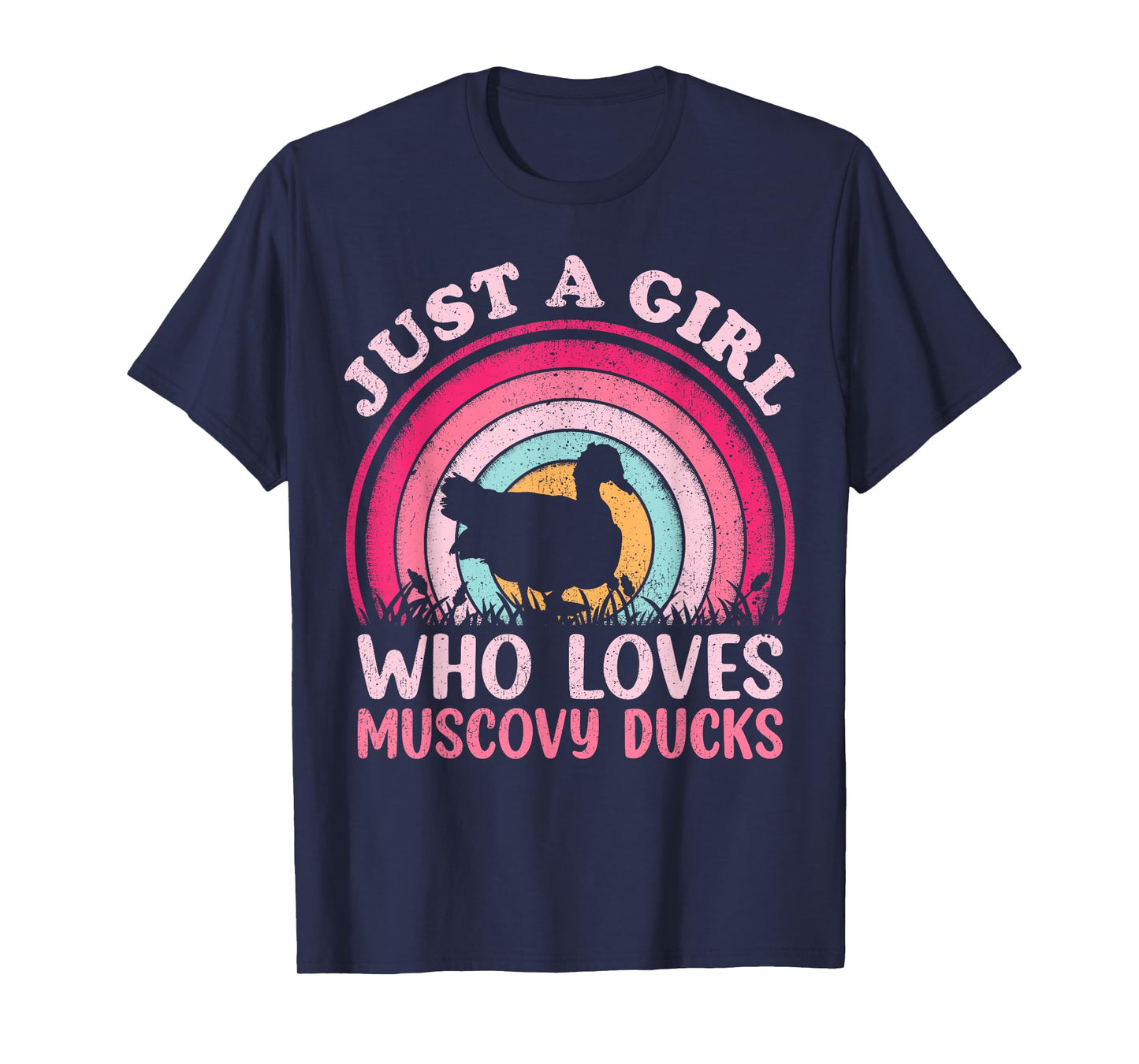 Duck Bird Vintage Retro Just A Girl Who Loves Muscovy Ducks T-Shirt