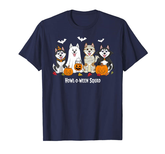 Husky Halloween Howl O Ween Squad T-Shirt