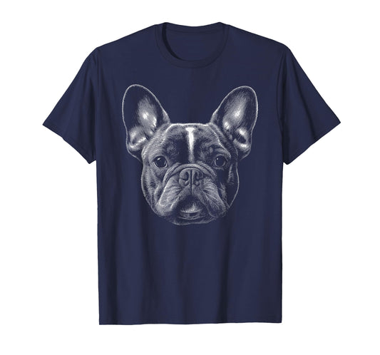Frenchie Head French Bulldog Men Women Kids T-Shirt