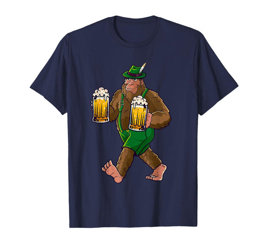 Bigfoot Lederhosen Funny Oktoberfest Men Prost Beer Mug T-Shirt