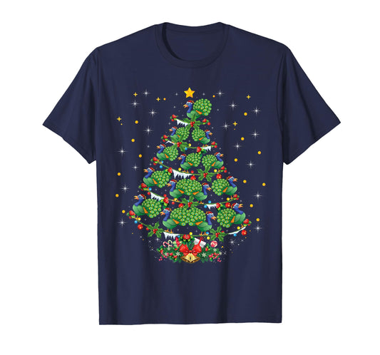 Funny Peacock Bird Lover Xmas Gift Peacock Christmas Tree T-Shirt