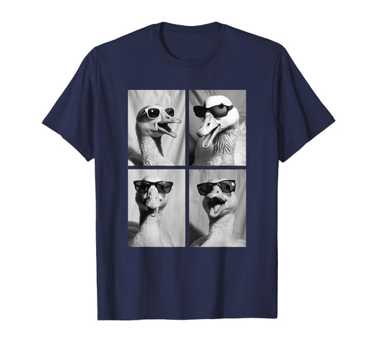 Funny Goose with Sunglasses Silly Geese Animals Photo Booth T-Shirt