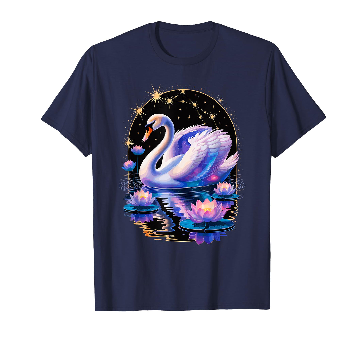 Space Flowers Swan Swans T-Shirt