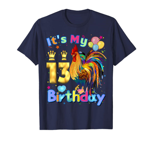 Chicken Its My 13th Birthday Chicken Birthday Party Balloon T-Shirt