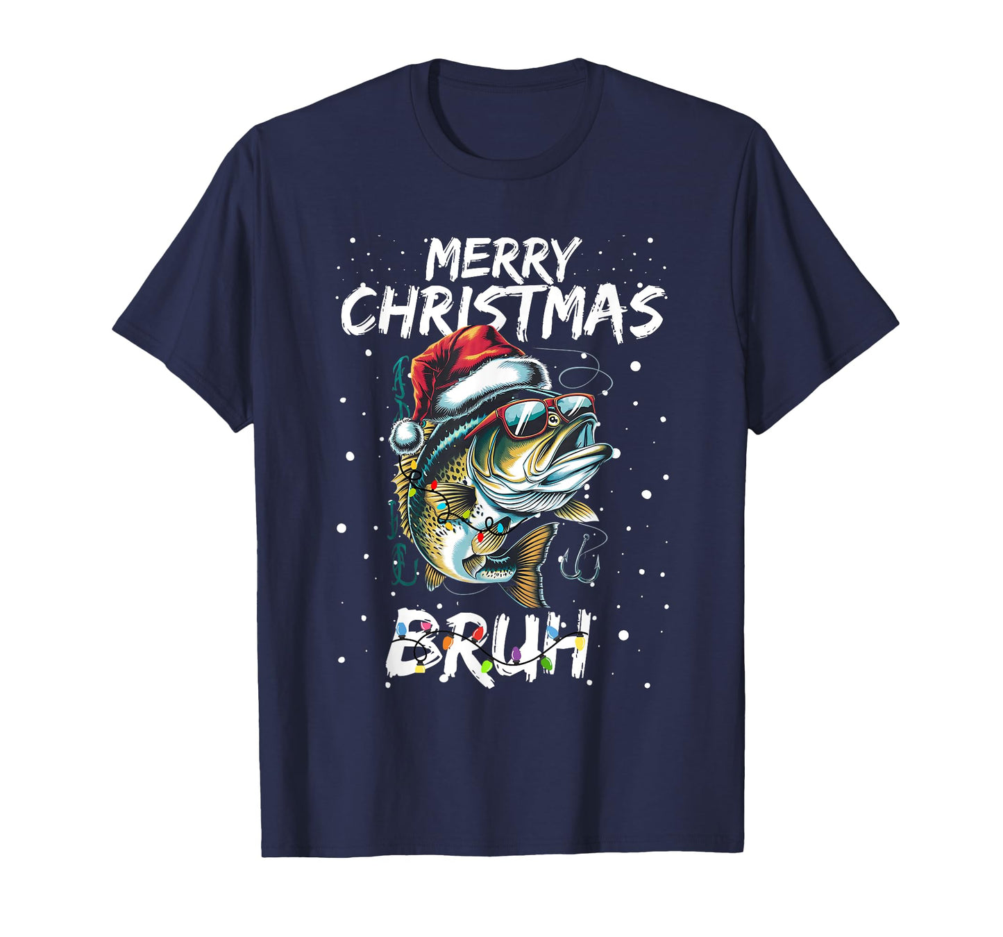 Merry Fishmas Santa Fishing Lovers Funny Fisherman Christmas T-Shirt