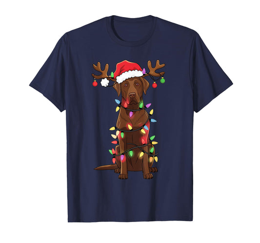 Chocolate Lab Labrador Christmas Funny Gifts Unisex-Adults, Unisex-Kids Black Small Short Sleeve T-Shirt