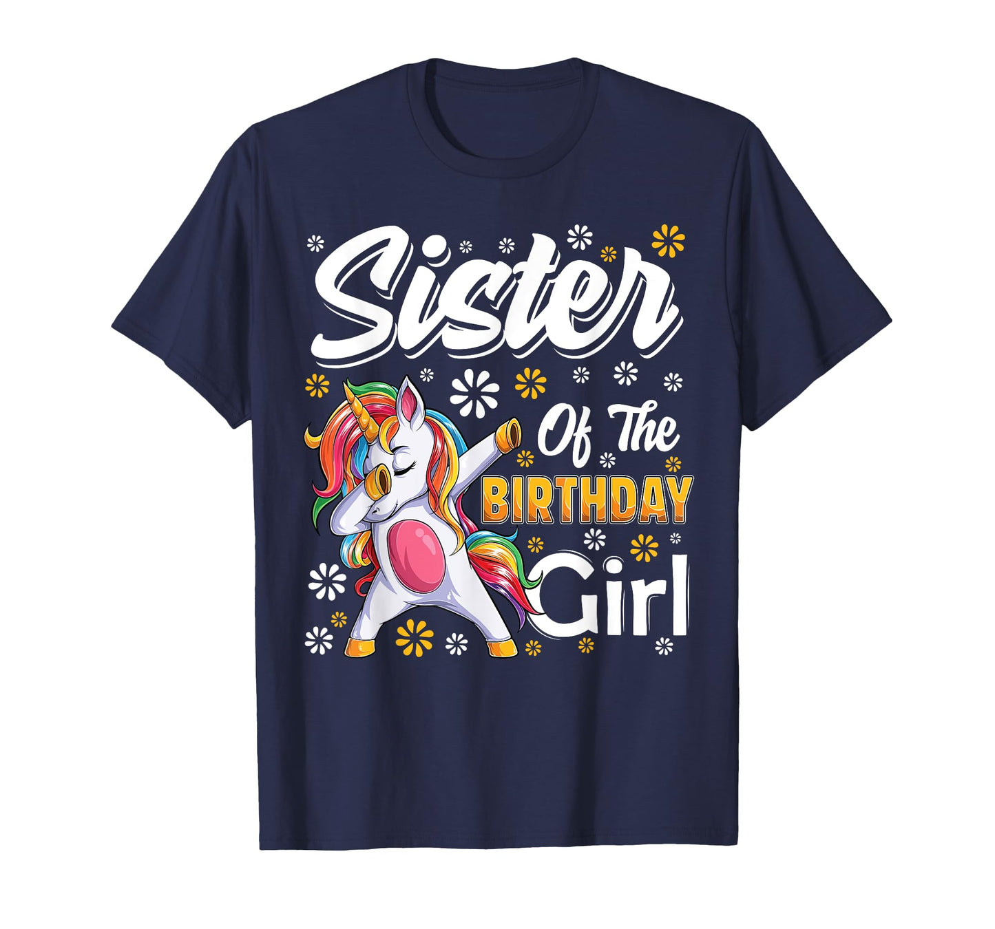 awesome dabbing unicorn birthday Sister Family Matching T-Shirt