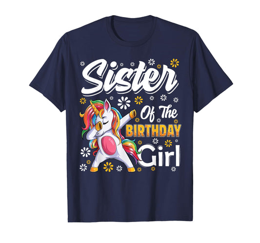 awesome dabbing unicorn birthday Sister Family Matching T-Shirt