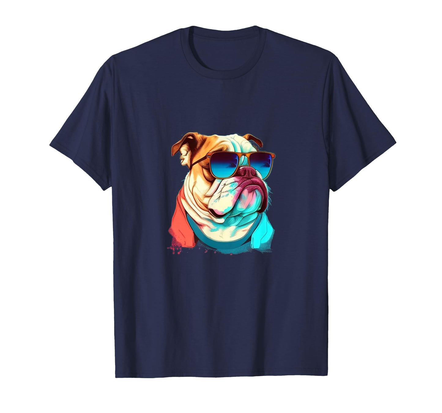 Funny English Bulldog with Sunglasses T-Shirt