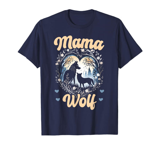 Wolf Lover Mothers Day SteMi Apparel Wolf Pack Wolfgang Wildlife Animal Mama Wolf T-Shirt