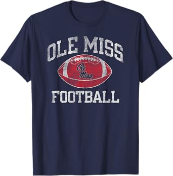 Mississippi Ole Miss Rebels Football Intensity Navy T-Shirt