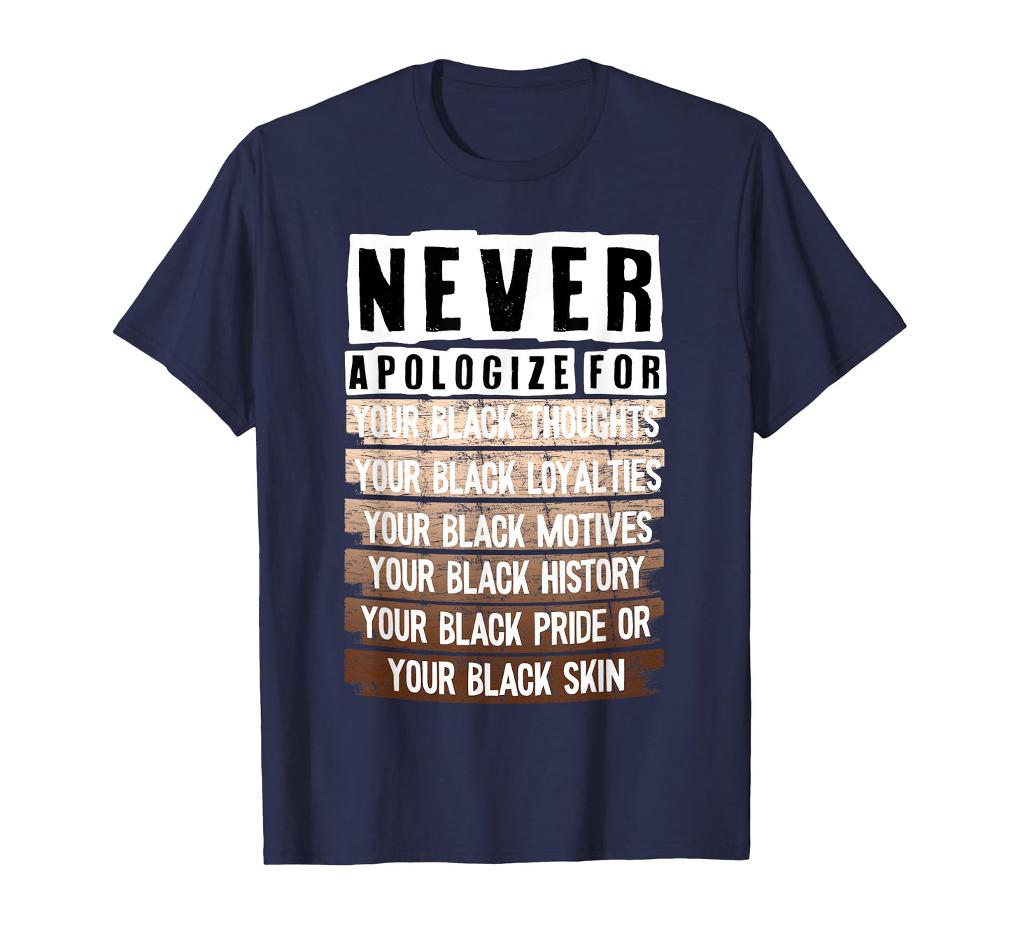 Never Apologize For Your Black Thoughts Your Black Loyalties T-Shirt