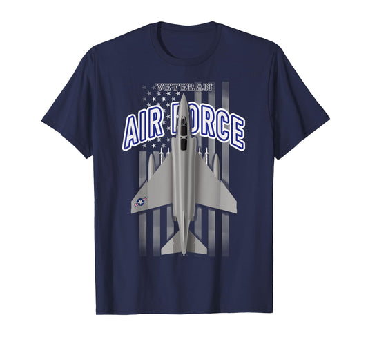 Air Force Veteran F-4 Phantom and Flag T-Shirt