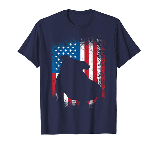 American flag bulldog design bulldog lover T-Shirt
