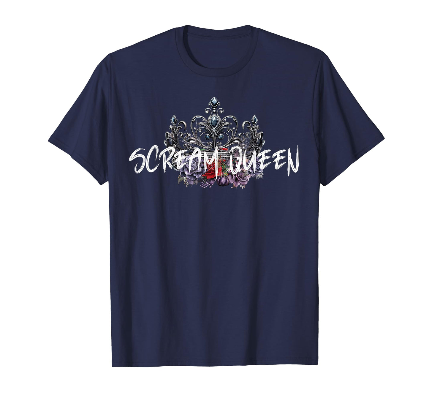 Scream Queen Halloween Spooky Scary Gothic Crown Horror film T-Shirt