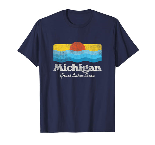Retro Michigan Great Lakes State T-Shirt T-Shirt