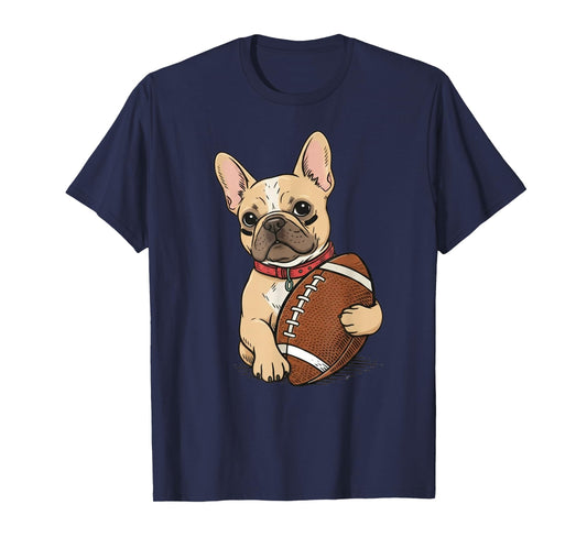 Funny French Bulldog Football Dog Lovers Gift T-Shirt