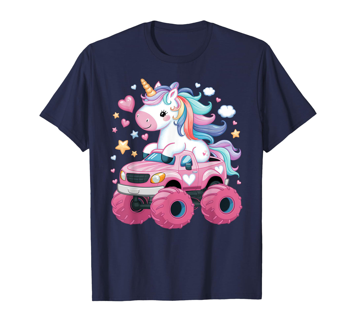 Monster Truck Unicorn Birthday Party Girl Monster Truck T-Shirt