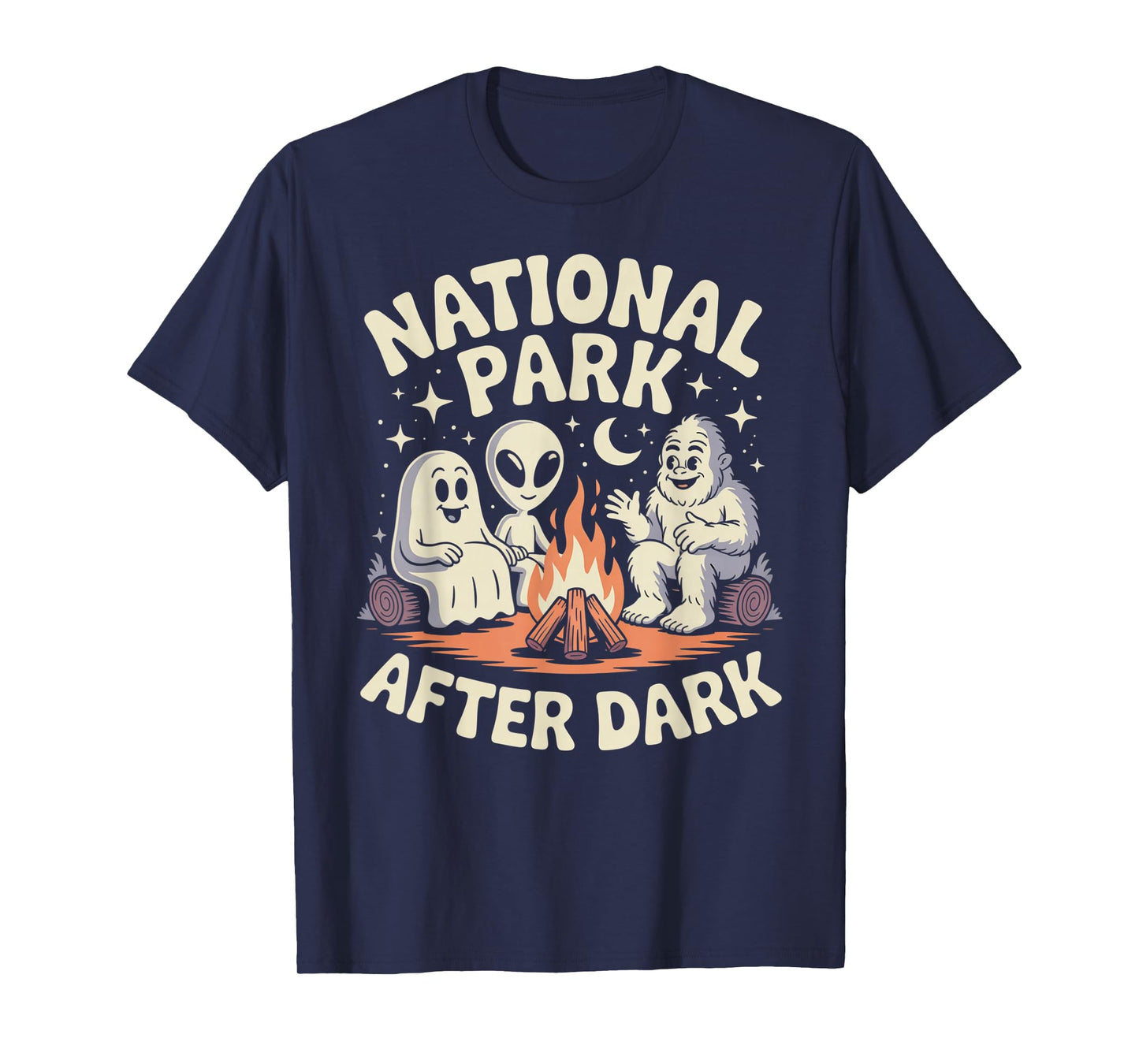 National Park After Dark Camping Alien Bigfoot Ghost T-Shirt