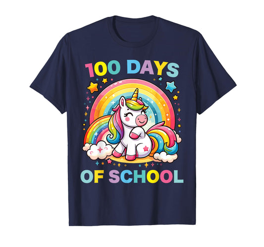 100 Days of School Unicorn Girls Teacher 100th Day of School T-Shirt