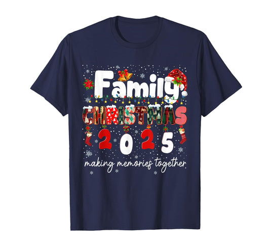 Plaid Family Christmas 2025 Matching Tee Making Memories Pjs T-Shirt